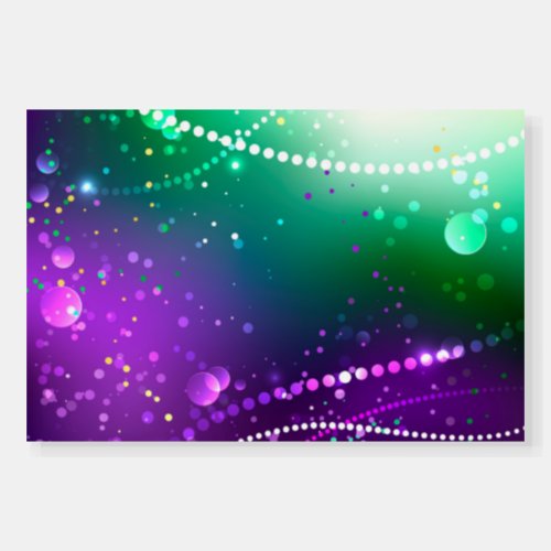 Mardi Gras Festive Purple Background Foam Board