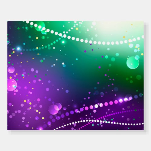 Mardi Gras Festive Purple Background Foam Board