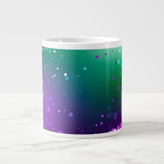 Mardi Gras Festive Purple Background Giant Coffee Mug (Front)