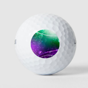 Mardi Gras Festive Purple Background Golf Balls