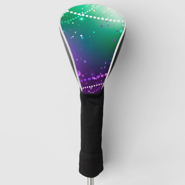 Mardi Gras Festive Purple Background Golf Head Cover (Front)