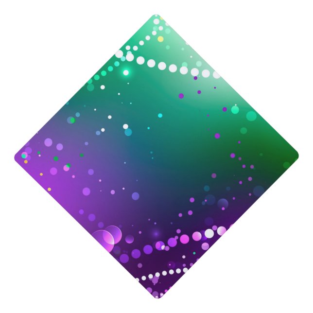 Mardi Gras Festive Purple Background Graduation Cap Topper (Front)