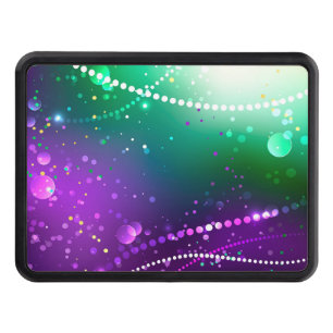 Mardi Gras Festive Purple Background Hitch Cover