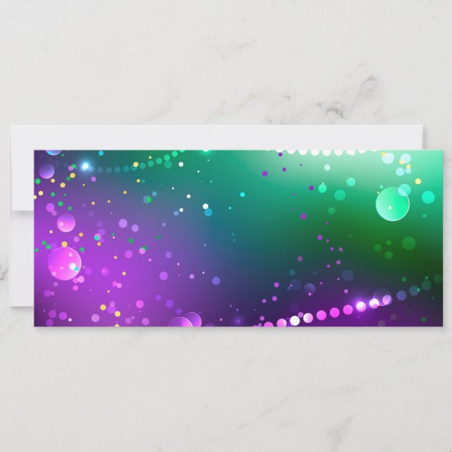 Mardi Gras Festive Purple Background Holiday Card (Front)