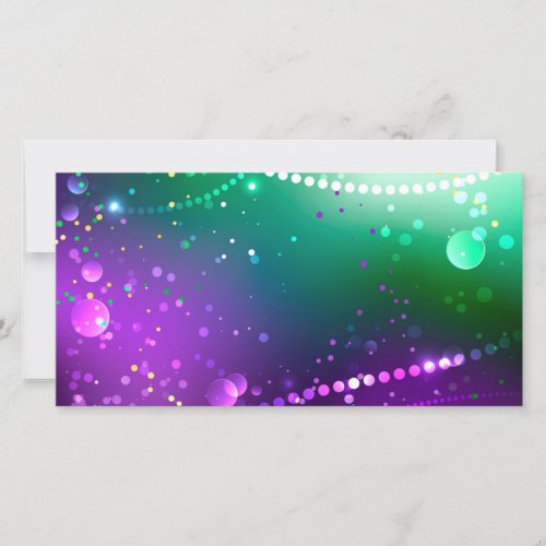 Mardi Gras Festive Purple Background Holiday Card