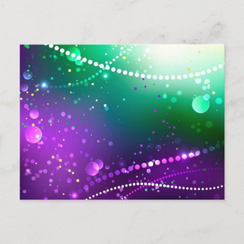 Mardi Gras Festive Purple Background Holiday Postcard