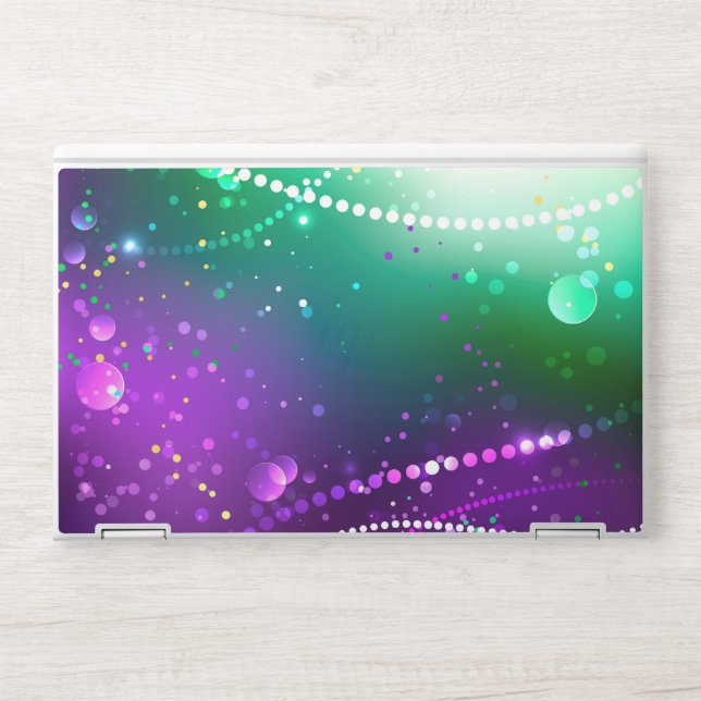 Mardi Gras Festive Purple Background HP Laptop Skin (Front)