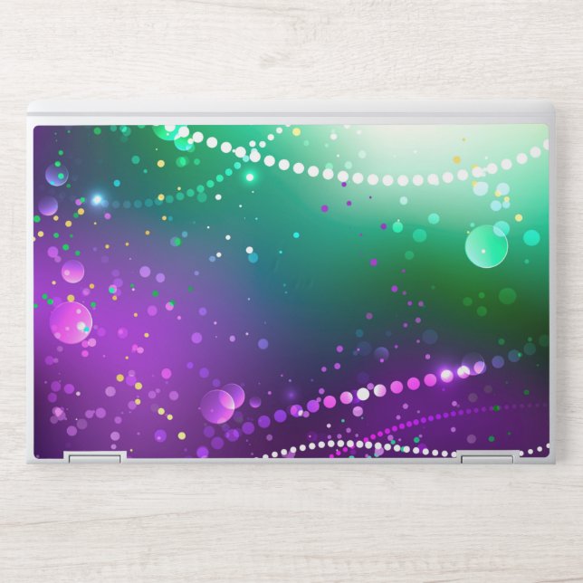 Mardi Gras Festive Purple Background HP Laptop Skin (Front)