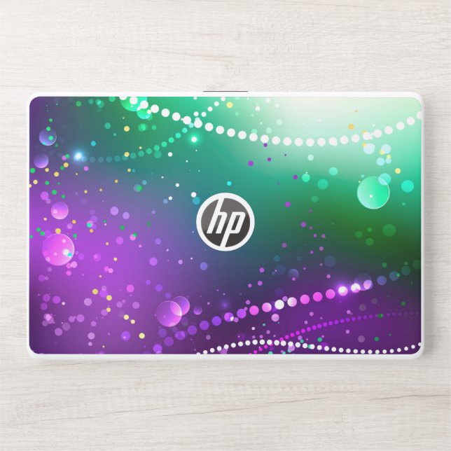 Mardi Gras Festive Purple Background HP Laptop Skin (Front)