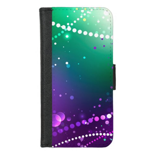 Mardi Gras Festive Purple Background iPhone 87 Wallet Case