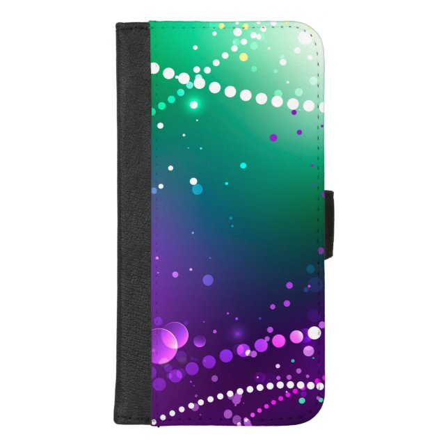 Mardi Gras Festive Purple Background iPhone Wallet Case (Front)