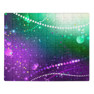 Mardi Gras Festive Purple Background Jigsaw Puzzle