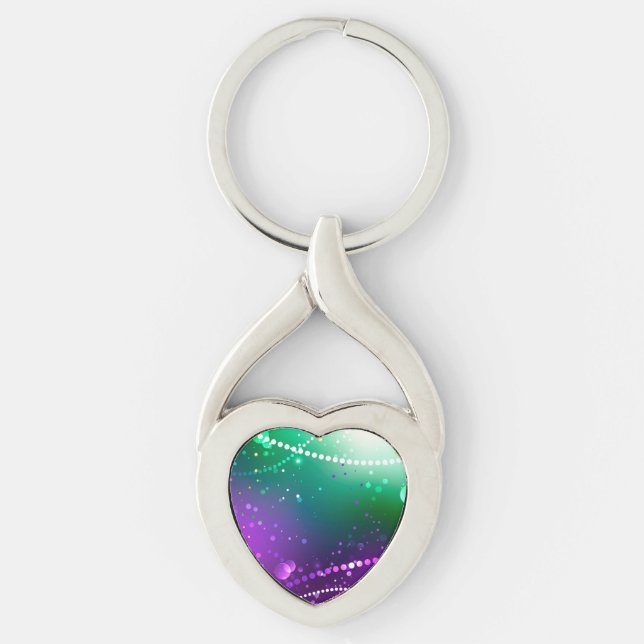 Mardi Gras Festive Purple Background Keychain (Front)