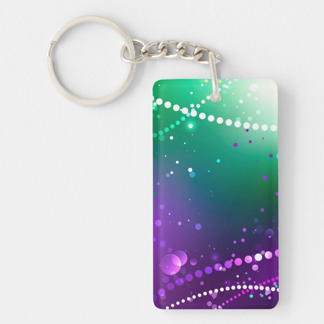Mardi Gras Festive Purple Background Keychain (Front)
