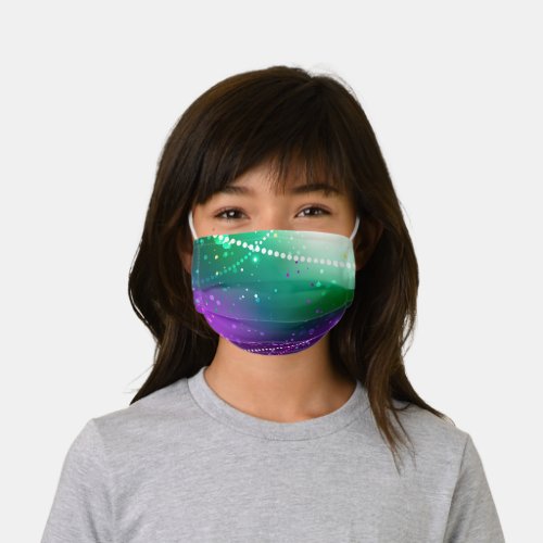 Mardi Gras Festive Purple Background Kids Cloth Face Mask