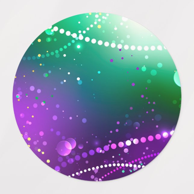 Mardi Gras Festive Purple Background Labels (Design 1)