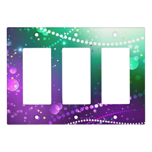 Mardi Gras Festive Purple Background Light Switch Cover