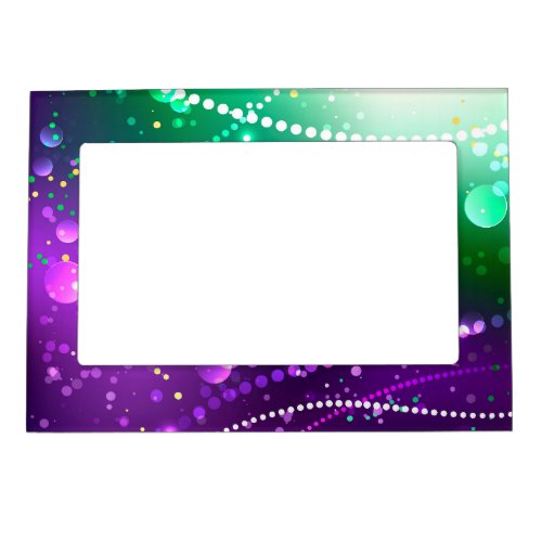 Mardi Gras Festive Purple Background Magnetic Frame