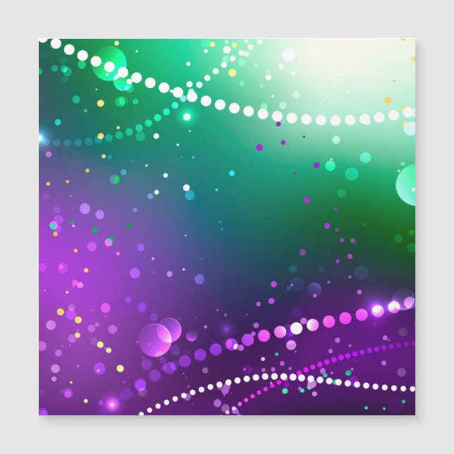 Mardi Gras Festive Purple Background Magnetic Invitation (Front)