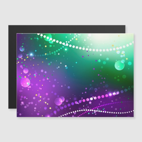 Mardi Gras Festive Purple Background Magnetic Invitation