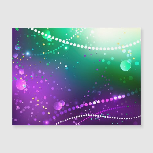Mardi Gras Festive Purple Background Magnetic Invitation