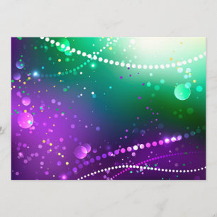 Mardi Gras Festive Purple Background Menu