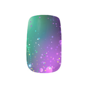 Mardi Gras Festive Purple Background Minx Nail Art