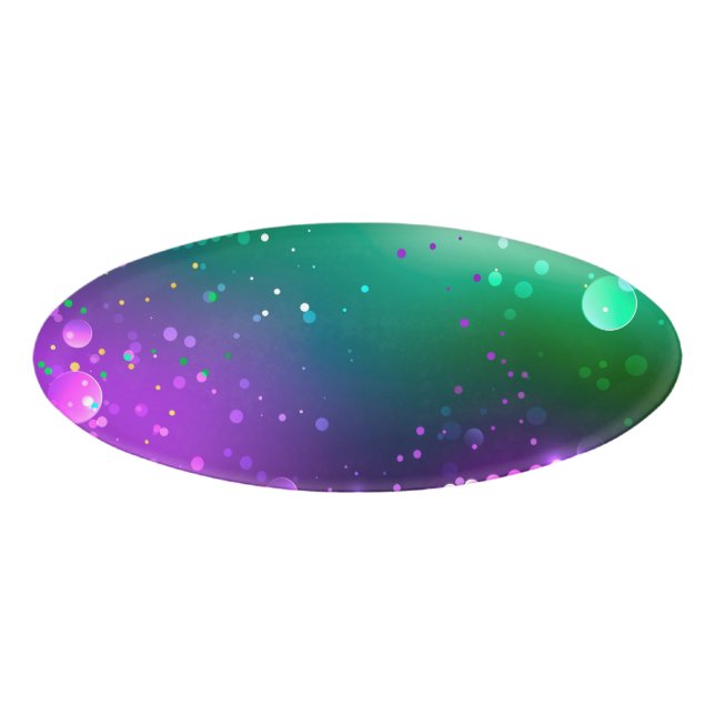 Mardi Gras Festive Purple Background Name Tag (Front)