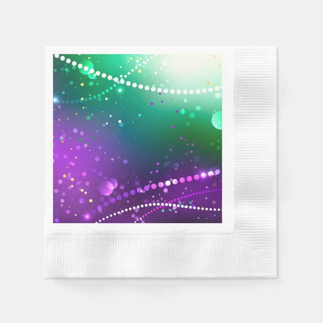 Mardi Gras Festive Purple Background Napkins (Front)