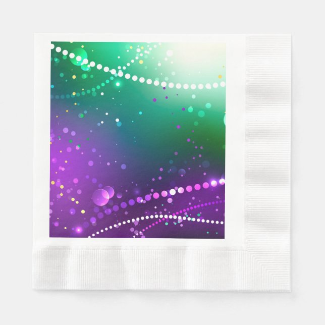 Mardi Gras Festive Purple Background Napkins (Front)