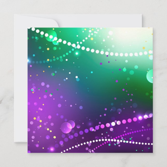 Mardi Gras Festive Purple Background Note Card (Front)