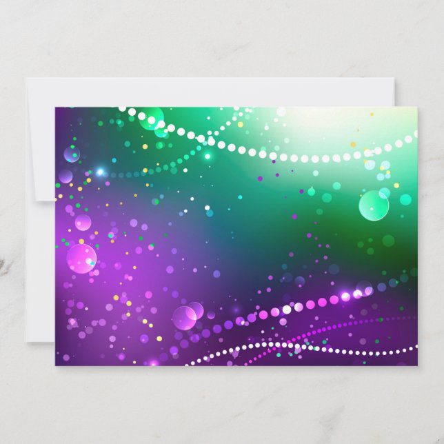 Mardi Gras Festive Purple Background Note Card (Front)