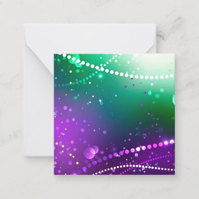 Mardi Gras Festive Purple Background Note Card (Front)