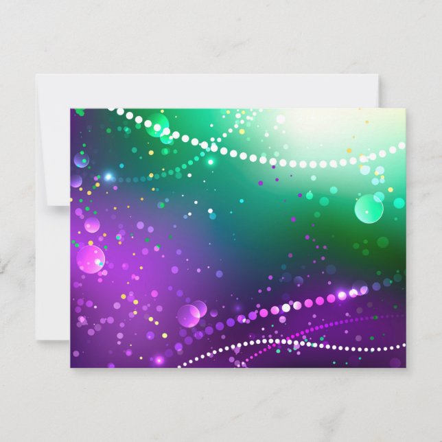 Mardi Gras Festive Purple Background Note Card (Front)