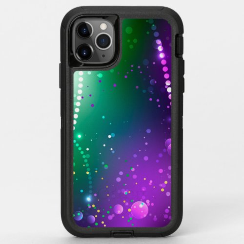 Mardi Gras Festive Purple Background OtterBox Defender iPhone 11 Pro Max Case