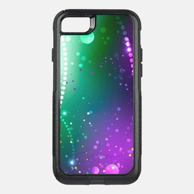 Mardi Gras Festive Purple Background Otterbox iPhone Case (Back)