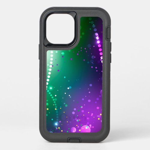 Mardi Gras Festive Purple Background OtterBox Defender iPhone 12 Pro Case