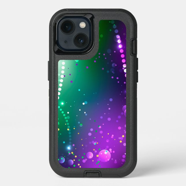 Mardi Gras Festive Purple Background Otterbox iPhone Case (Back)