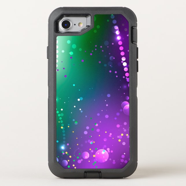 Mardi Gras Festive Purple Background Otterbox iPhone Case (Back)