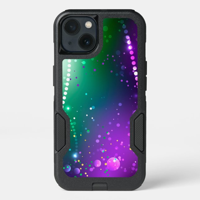 Mardi Gras Festive Purple Background Otterbox iPhone Case (Back)