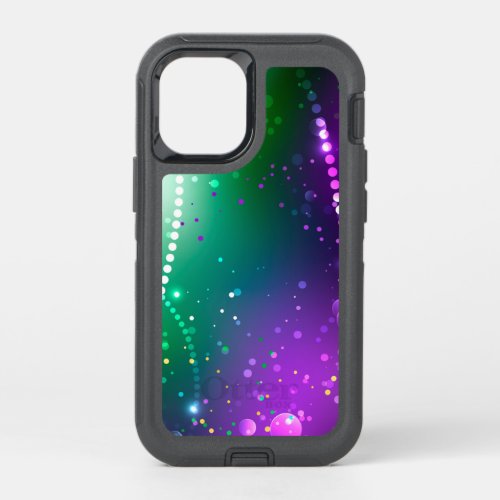 Mardi Gras Festive Purple Background OtterBox Defender iPhone 12 Mini Case