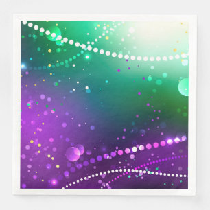 Mardi Gras Festive Purple Background Paper Dinner Napkins