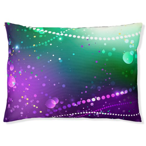 Mardi Gras Festive Purple Background Pet Bed