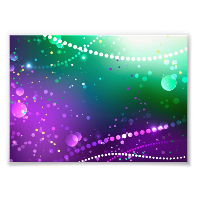 Mardi Gras Festive Purple Background Photo Print (Front)