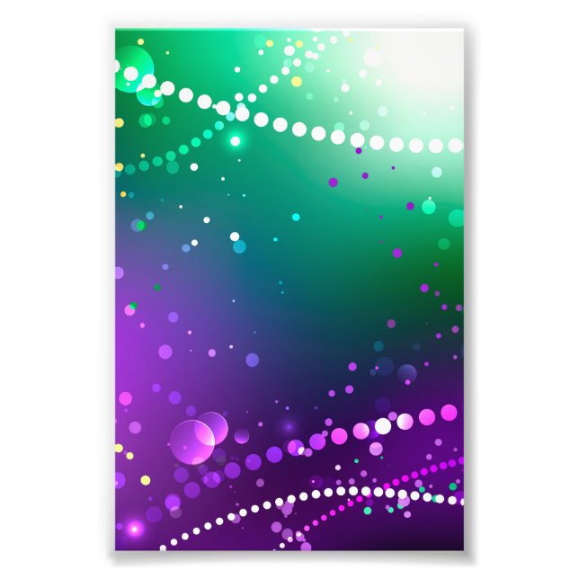 Mardi Gras Festive Purple Background Photo Print (Front)