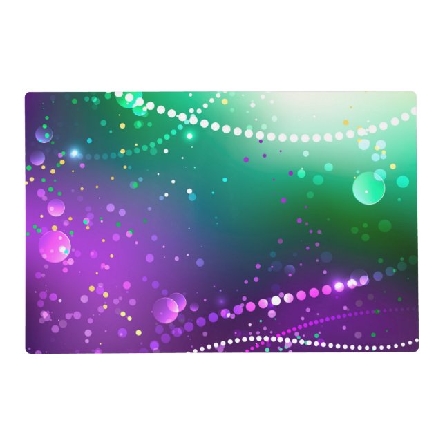 Mardi Gras Festive Purple Background Placemat (Front)