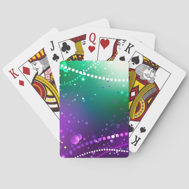 Mardi Gras Festive Purple Background Poker Cards (Back)