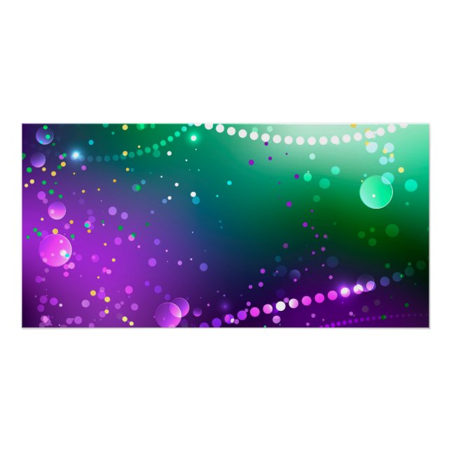 Mardi Gras Festive Purple Background Poster (Front)