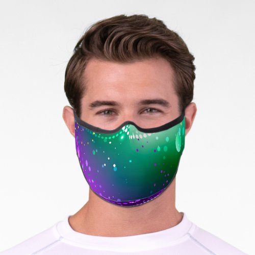 Mardi Gras Festive Purple Background Premium Face Mask