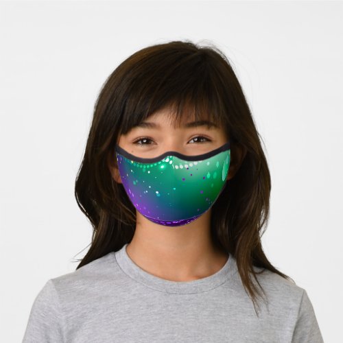 Mardi Gras Festive Purple Background Premium Face Mask